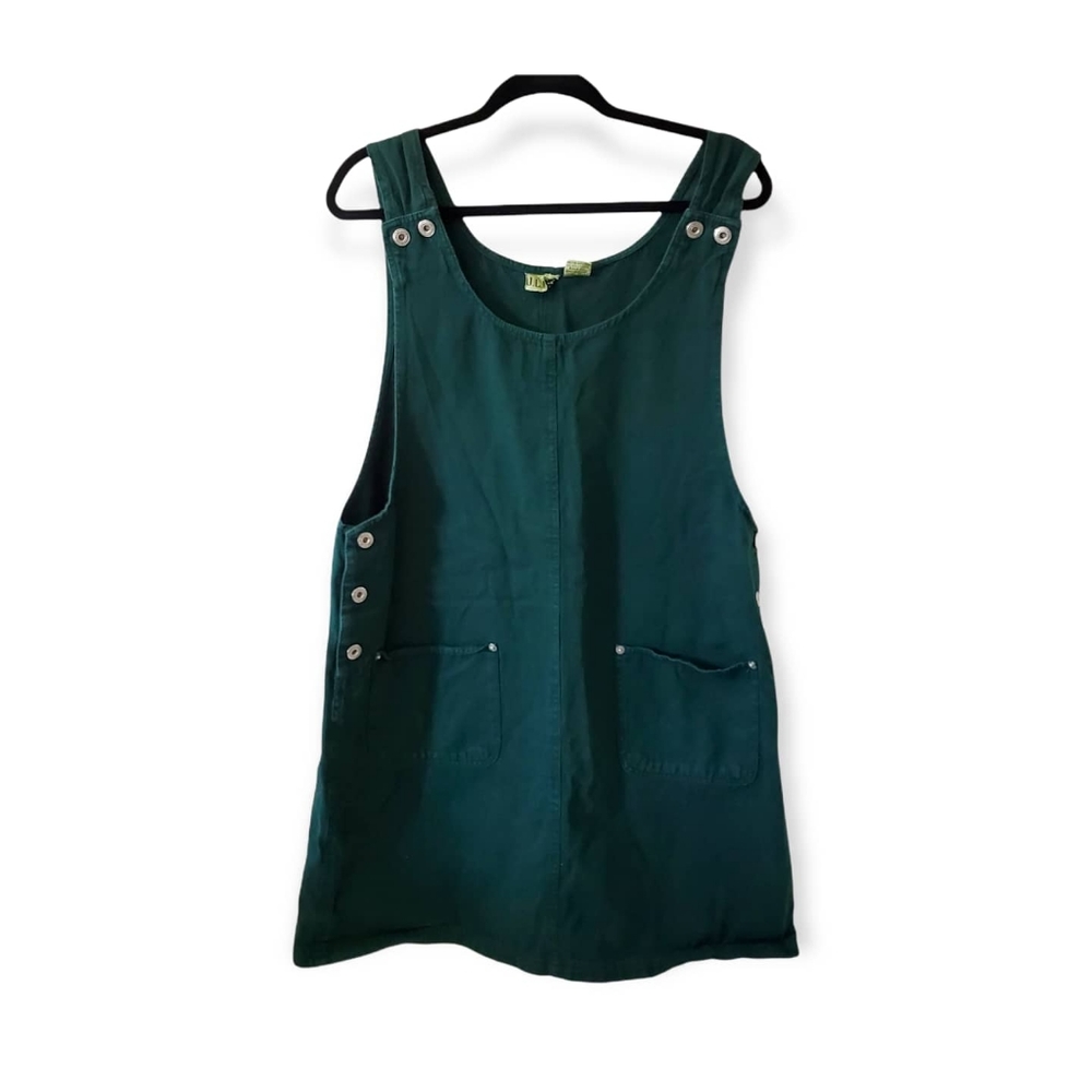 Vintage Green Denim Pinafore Dress
